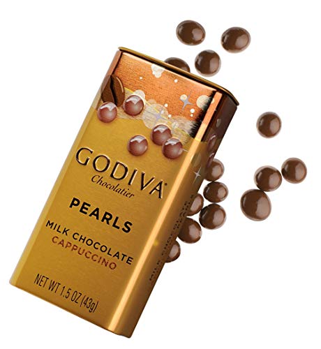 Godiva Pearls Milk Chocolate Cappuccino, 43g - Indulge in the rich and creamy flavor of milk chocolate with a hint of cappuccino in Godiva's luxurious chocolate pearls