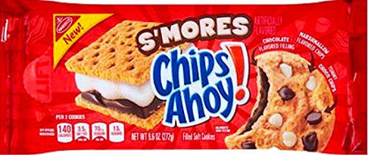 New S'Mores Chips Ahoy! Filled Soft Cookies, 227g - "S'Mores Chips Ahoy! - 227g of Gooey, Filled Soft Cookies!"