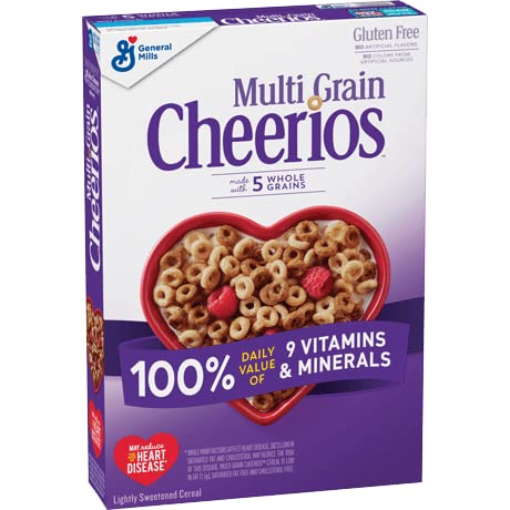 General Mills Multigrain Cheerios 255gm - Savor the nutritious blend of five whole grains in Multigrain Cheerios