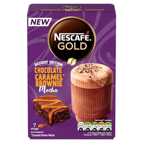 Nescafé Gold Coffee Chocolate Caramel Brownie Mocha 7 Sachets (149.8g) - "Chocolate Caramel Brownie Mocha - 7 Sachets of Decadence!"