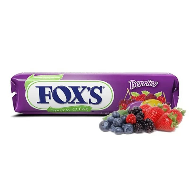 Fox's Berries Candy - Raspberry and Black Cherry Candy - 2 x 37 g - Berry candy duo!