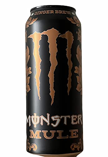 Monster Energy Drink Mule 500ml Ginger Brew, Ginseng Root Extract, Non Alcoholic Drink (Pack of 12 Cans X 500ml Each) - "Ginger Brew Energy!"