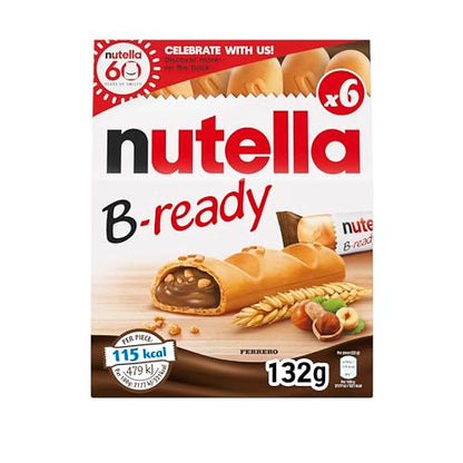 Nutella B-Ready Wafer, 6 X 22 Grams, 13.2 x 4.5 x 16.3 cm - Enjoy the perfect combination of Nutella and wafer in Nutella B-Ready, 6 X 22 Grams, 13.2 x 4.5 x 16.3 cm.