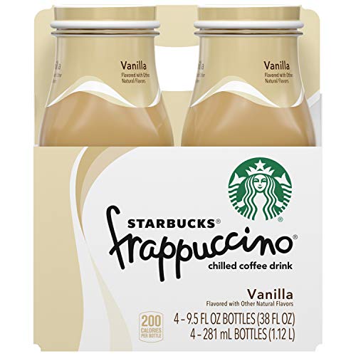 Starbucks Frappuccino Vanilla Drink Medium Roast, 9.5 fl oz ℮ 281 ml, 4 Pack