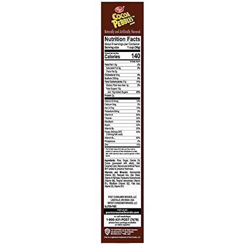 Cocoa Pebbles Chocolate Flavoured Rice Cereal with Real Cocoa- 2 Pack, 2 x 311 g - Chocolate cereal pack