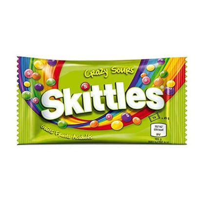 Skittles Crazy Sour Flavour Candy Pack of 36, x 45 g