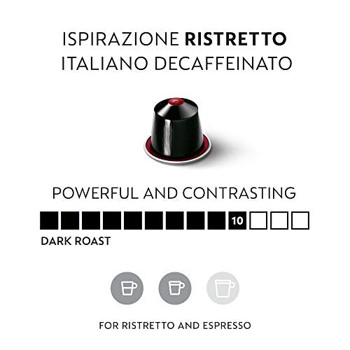 Nespresso Capsules OriginalLine, Ristretto Decaffeinato, Dark Roast Coffee, 50 Count Coffee Pods, Brews 0.85oz - "Ristretto Decaffeinato - 50 Dark Roast Pods of Decaf Perfection!"