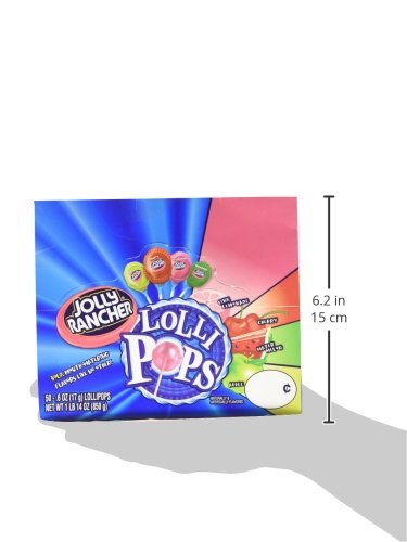 Jolly Rancher Lollipops Flavors 50 Count Box 1 Pound 14 Ounce - Assorted flavors of Jolly Rancher Lollipops, 50 count box, 1 lb 14 oz.