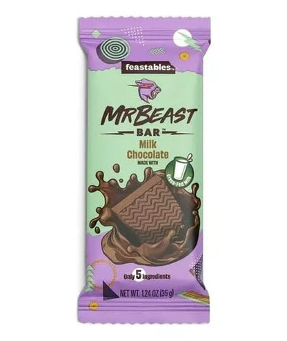 Feastables MrBeast Milk Chocolate Bars - Made with Grass-Fed Milk Chocolate and Organic Cocoa. Only 5 Ingredients 60g - Grass-fed chocolate goodness!