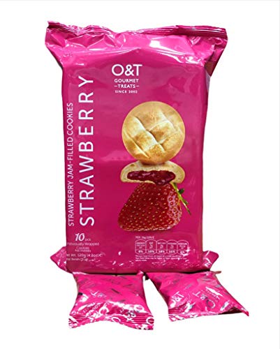 O&T Gourmet Treats Strawberry JAM Filled Cookies 120g - "Jam-packed with flavor!"