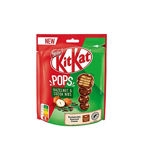 Kit Kat Pops Milk Chocolate & Hazelnut Bag 140g - Enjoy the crunchy goodness of Kit Kat Pops Milk Chocolate & Hazelnut Bag, 140g.