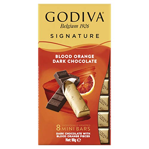 Godiva Signature Blood Orange Dark Chocolate - Delight in the sophisticated blend of rich dark chocolate and zesty blood orange in Godiva's Signature bar