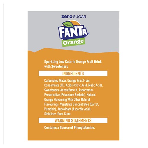 Fanta Zero, 330ml - Zero calorie fizz!