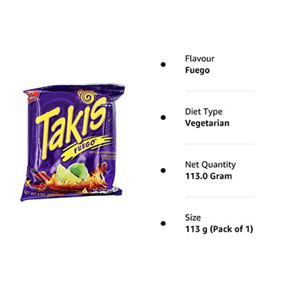 Takis 113g,Hot Chili,Pepper & Lime tortilla chips