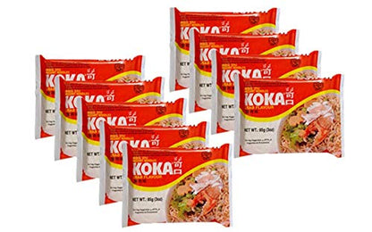 KOKA Oriental Instant Noodles Crab flavour(Pack of 9) "(HALAL Certified)" - Enjoy the authentic taste of crab with KOKA Oriental Instant Noodles Crab Flavour, Pack of 9, HALAL Certified.