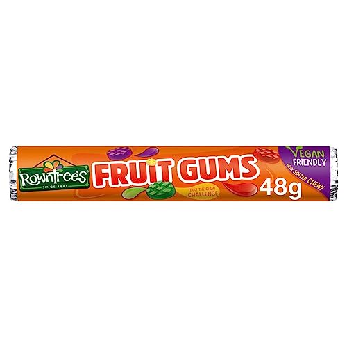 Rowntree's Fruit Gums Tube â€¢ Vegan Friendly, 1.66 oz / 47 g - Fruity Vegan Snack!