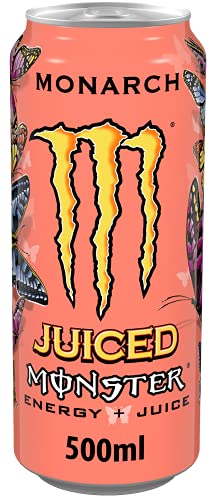 Monster Monarch Carbonated Energy Drink With A Fruity Taste Of Peach 500ml (Pack Of 12) - "Monarch Peach Bliss!"