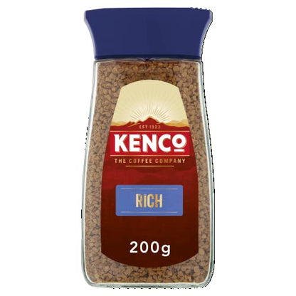 Kenco Rich Full, Bodied Intense Roast Coffee, Red & Blue, 200 g - Experience the rich flavor of Kenco Rich Full-Bodied Intense Roast Coffee, Red & Blue, 200g.