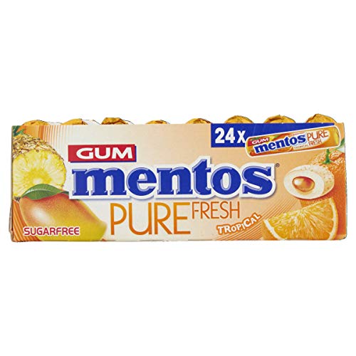 Mentos Sugarfree Pure Fresh, Tropical Fresh, 24 x 15.5 g - "Tropical Fresh Bliss!"