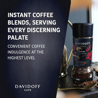 Davidoff Origins Brazil Flavour Instant Coffee, 3.53 oz ℮ 100 g, Granule, Glass Bottle - Brazilian boldness!