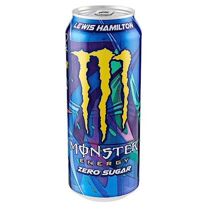 Monster Energy Lewis Hamilton Zero - Caffeinated Energy Drink With A Refreshing Peach-Nectarine Taste - Without Sugar And Without Calories - In Practical Disposable Cans 500Ml (Pack Of 12) - "Hamilton's Peach Power!"