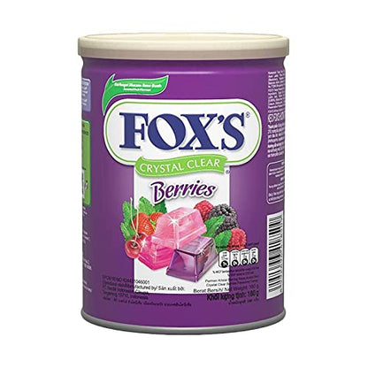 Fox's Crystal Clear Assorted Fruit Flavours 3 X 180g Berries, Fruit, Fruity Mints Tin Pack - Assorted fruit candy tin!