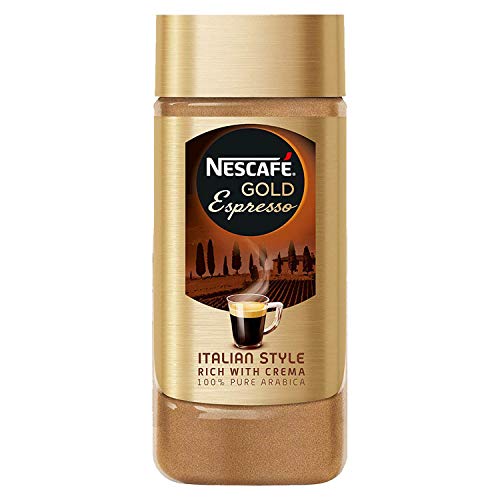 Nescafe Gold Espresso Italian Style Rich with Crema, Ground, 100 g Bottle, Glass Bottle - "Italian Style Espresso - Rich Gold Crema in Every Sip!"