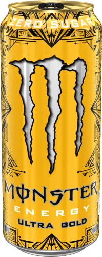 Monster Energy Ultra Gold zero sugar 500ml (pack of 6 cans) - "Gold Rush Zero!"