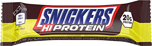 Snickers Hi Protein Bar With a Caramel Layer, Peanut and Coated In Milk Chocolate 55g Pack Of 2 (UK)