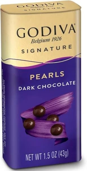 Godiva Belgium 1926 Signature Pearls Dark Chocolate - Rich Belgian Cocoa Indulgence, Elegant Gourmet Treats, Perfect for Gifting, 3.5oz(43g) Pack