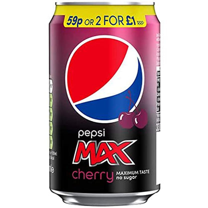 Pepsi Max Cherry Can, 12 x 330 - "Cherry burst in every can!"