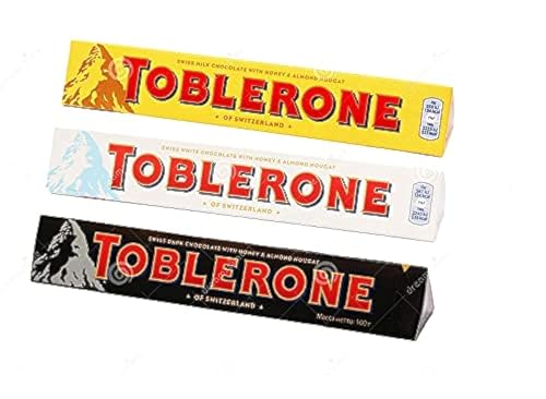 Mondelez Toblerone Combo Pack (1 Milk, 1 Dark, 1 White, Each 100g, Pack of 3) - "Toblerone Combo Delight!"