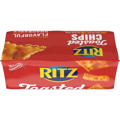 Ritz Toasted Chips Cheddar 40% Less Fat Oven Baked 229g - Cheddar Baked Goodness!