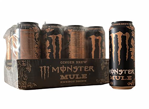 Monster Energy Drink Mule 500ml Ginger Brew, Ginseng Root Extract, Non Alcoholic Drink (Pack of 12 Cans X 500ml Each) - "Ginger Brew Energy!"