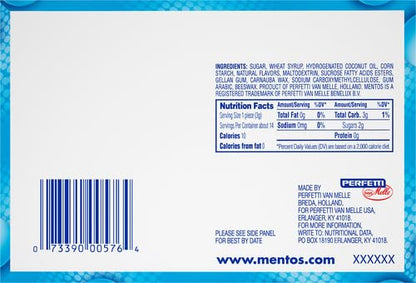 Mentos The Chewy Mint Candy - Mint Flavor 1.32oz Rolls - 15 Rolls - "Minty Chewy Fun!"