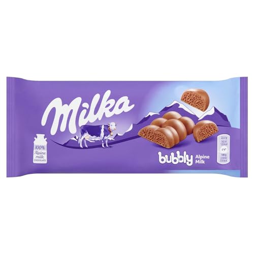 Milka Bubbly Alpine Milk, 90g - "Bubbly Delight!"