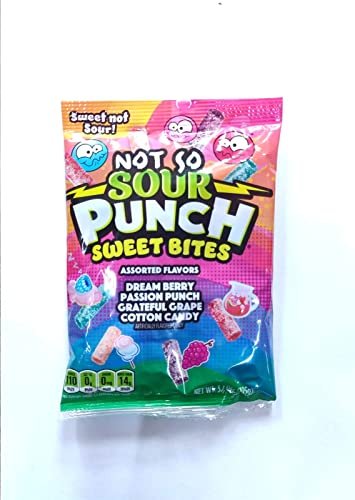 Sour Punch Sweet Bites Assorted Flavors (Dream Berry Passion Punch Grateful Grape Cotton Candy) 105g