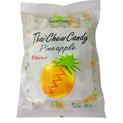 Haoliyuan Thai Chew Pineapple Flavored Candy, 12.35 oz / 350 g, White & Yellow - Pineapple Pleasure!