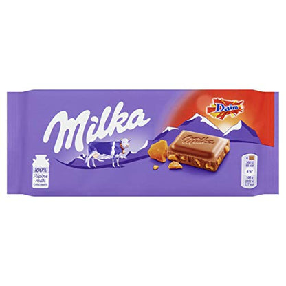 Milka Daim 100% Alpine Milk Chocolate (Imported), 100g (Pack Of 2) - "Daim Milk Bliss!"