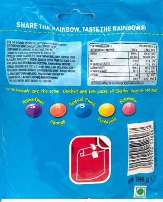 Skittles Tropical Fruit Candy (Imported),196g