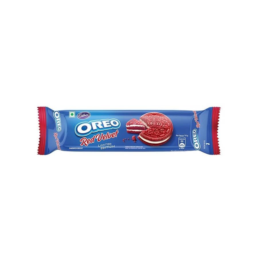 Oreo Red Velvet 133g - Decadent Biscuits Infused with Rich Red Velvet Flavor, Creamy Filling, Perfect Dessert Delight - "Red velvet indulgence!"