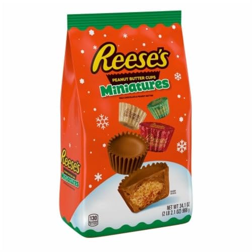 Indulge in Sweet Bliss with Reese's Chocolate Peanut Butter Cup Candy Miniatures - Perfect Party Bag with 966g of Irresistible Treats