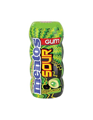 Mentos Gum Green Apple Sour Flavor Chewing Gum Without Sugar Contain Sweeteners 30g Pack Of 2 (Imported) - "Green Apple Sour Gum!"