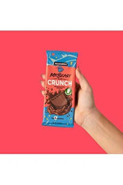 Mr. Beast Bar CRUNCH Milk Chocolate With Puffed Rice Crunch Bars - Made with Grass-Fed Milk Chocolate and Organic Cocoa. Only 6 Ingredients, 2.1 Oz 60g - "Beast Bar Crunch!"