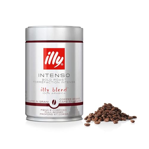 Illy Intenso Bold Roast 100% Arabica Whole Coffee Beans, 8.8 Oz / 250 G - Can - Intenso bold roast 100% Arabica whole coffee beans, 250g can.