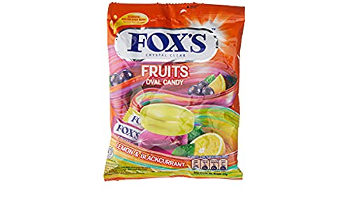 Fox's Crystal Clear Fruits Oval Candy Lemon & Blackcurrant Flavor, 125g - Oval lemon and blackcurrant candy!