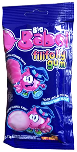 Big Babol Fili Folly Gum Tutti Fruity Flavour 11g (Pack Of 6pc x 11g Each) - Tutti frutti gum