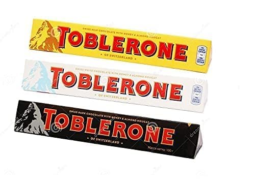 Mondelez Toblerone Combo Pack (1 Milk, 1 Dark, 1 White, Each 100g, Pack of 3) - "Toblerone Combo Delight!"