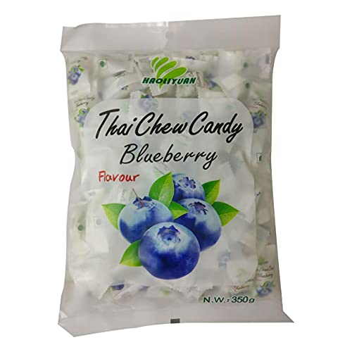 Haoliyuan Thai Chew Blueberry Flavored Candy, 12.35 oz / 350 g, White & Purple - Blueberry Bliss!