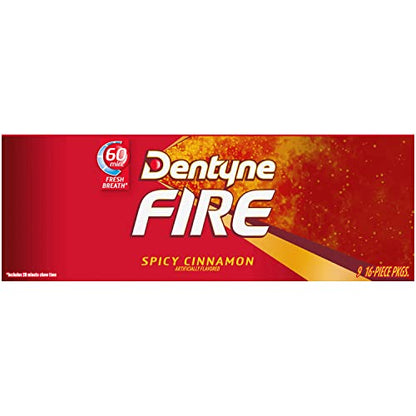 Dentyne Ice, Fire Cinnamon, 16-Piece Packet - Pack of 9 - Cinnamon fire!